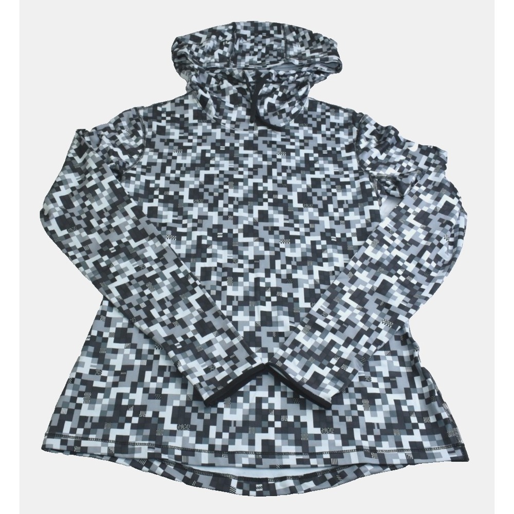 Nike Pro Warm Glitch Women Training Hoodie Size M Black/White Digital Camo
